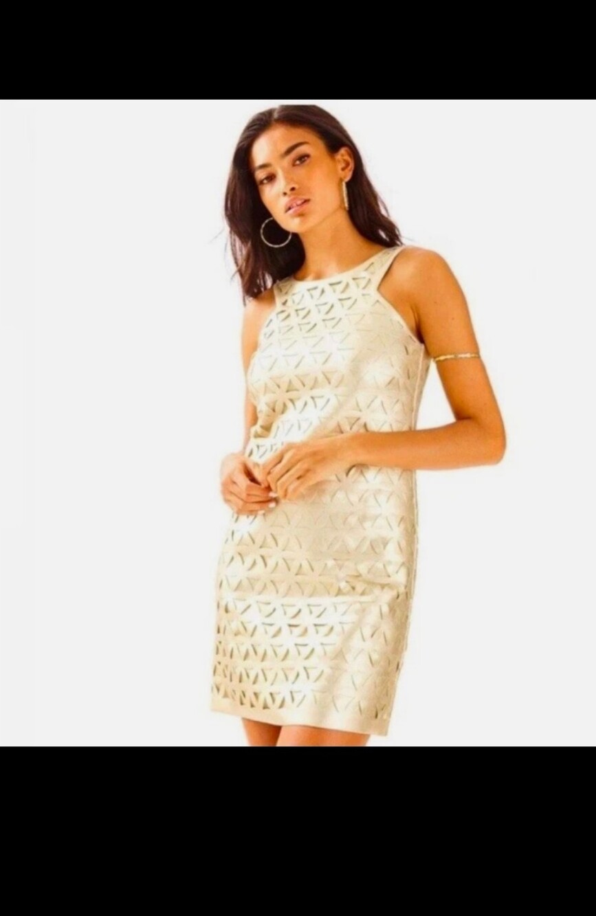 Lilly Pulitzer Mango Shift Dress in metallic gold